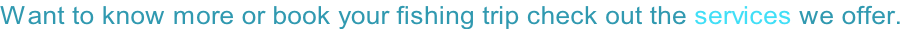 Want to know more or book your fishing trip check out the services we offer.